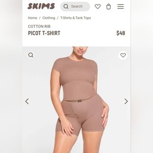 SKIMS Picot tshirt and boxer set
